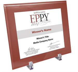 Editor and Publisher Award Plaque | Glass