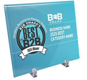 B2B Omaha's Best of B2B Award Glass Award