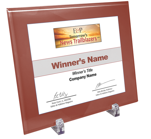 Editor and Publisher Award Plaque | Glass