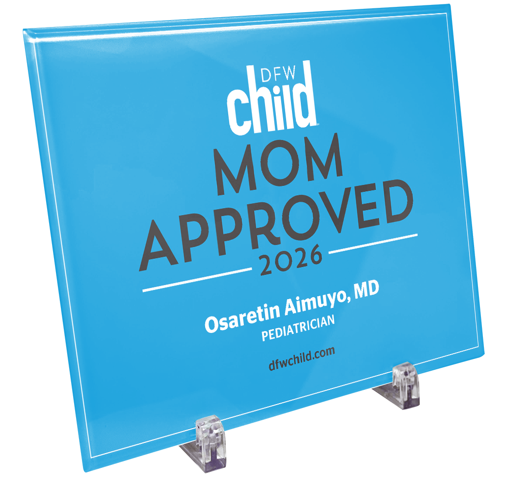 DFW Child - Mom Approved Award - Glass Plaque