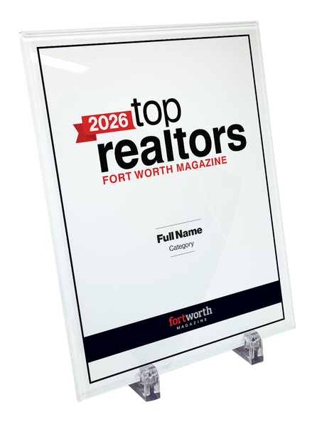 Fort Worth Magazine Top Realtor Crystal Plaque - Award