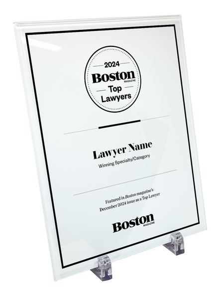 Boston Magazine Top Lawyers - Glass Plaque