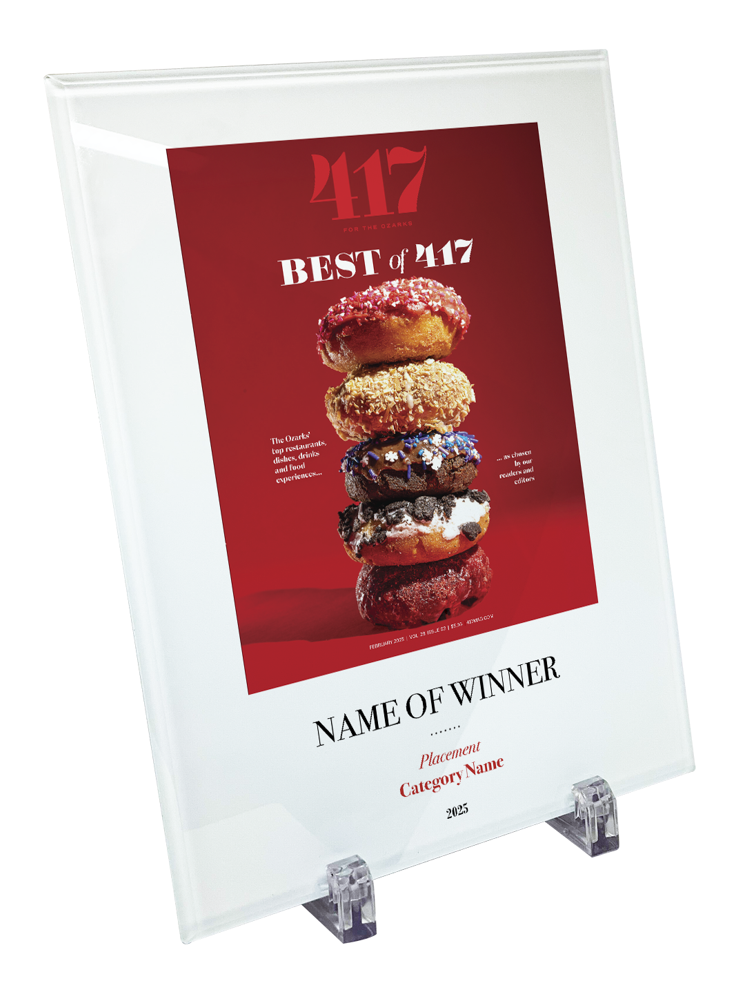 417 Magazine Best of 417 Award Crystal Glass