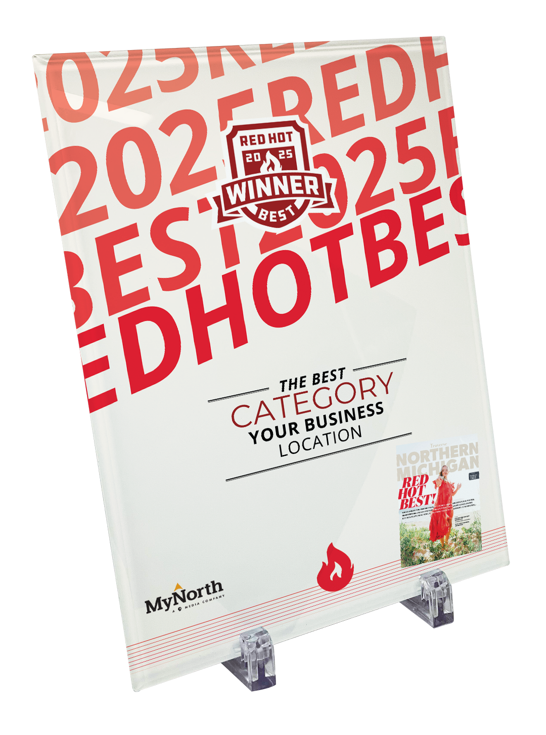 Traverse Northern Michigan - Red Hot Best - Crystal Glass