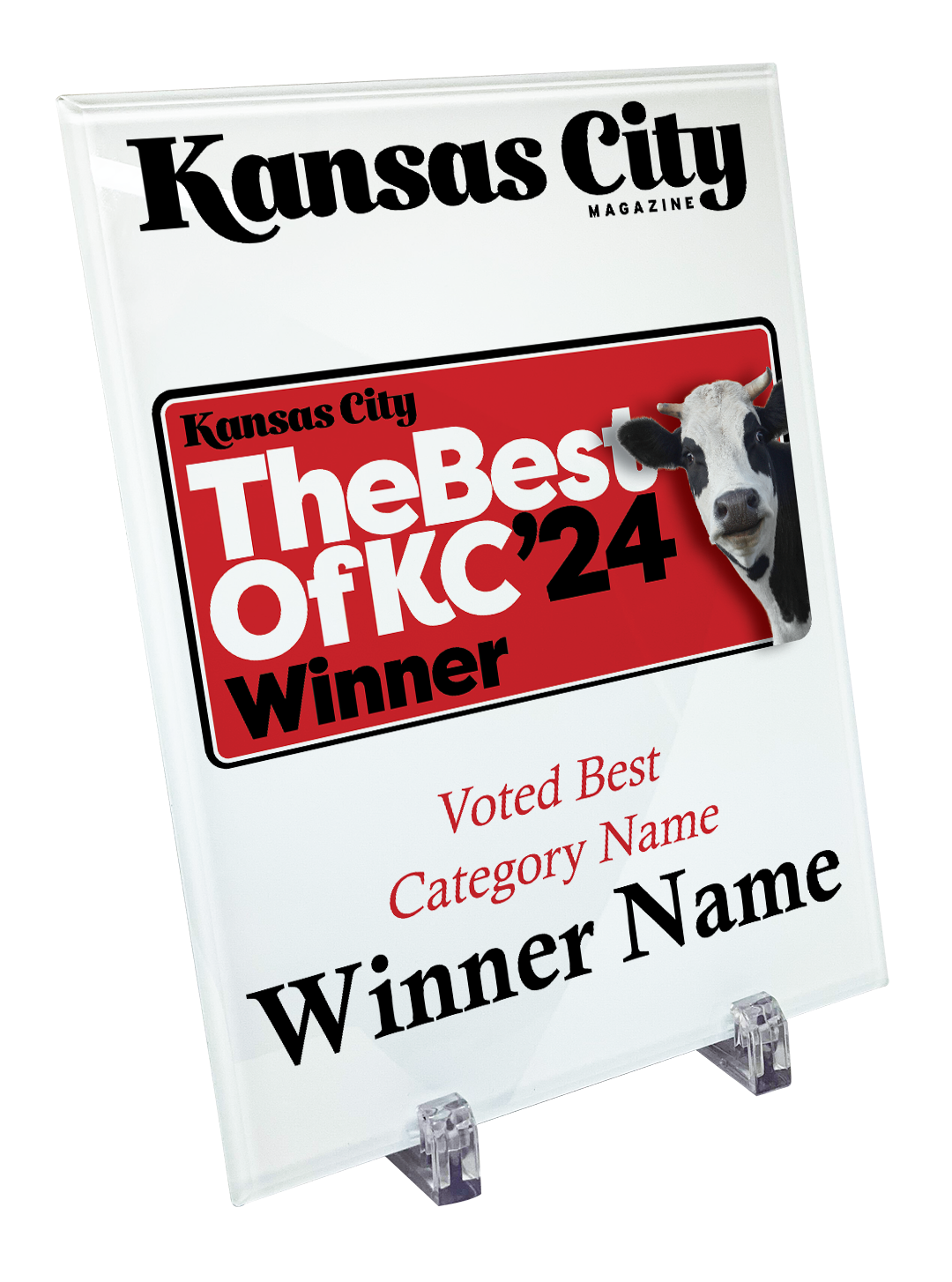 "Best of KC" Award Plaque - Glass