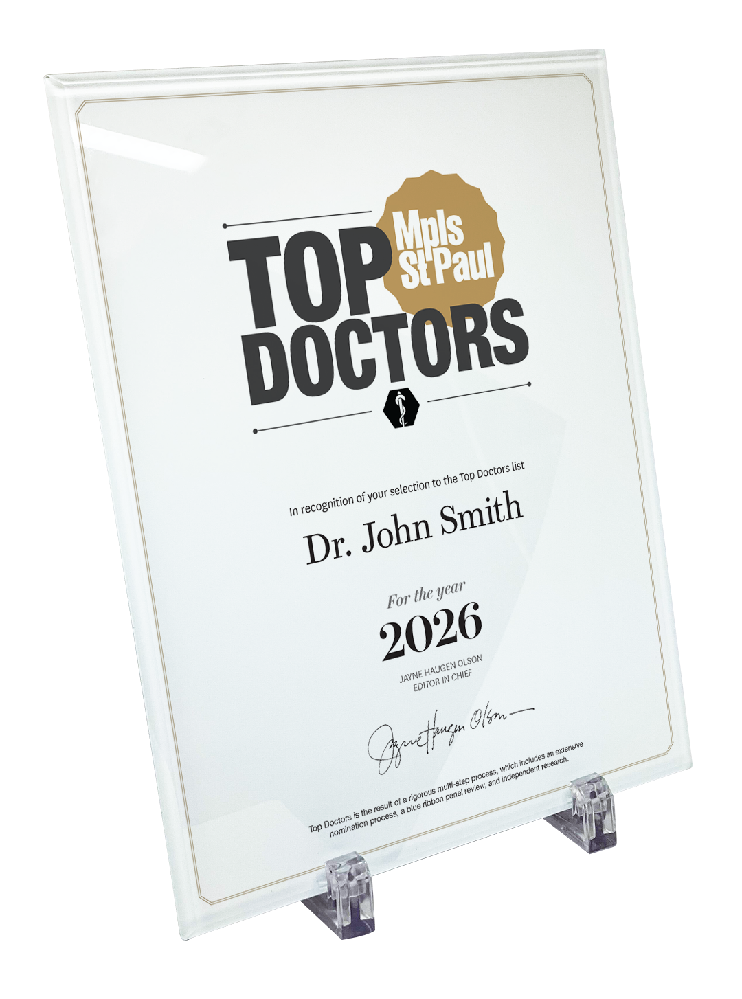 Mpls St. Paul - Top Doctors Awards - Crystal Glass