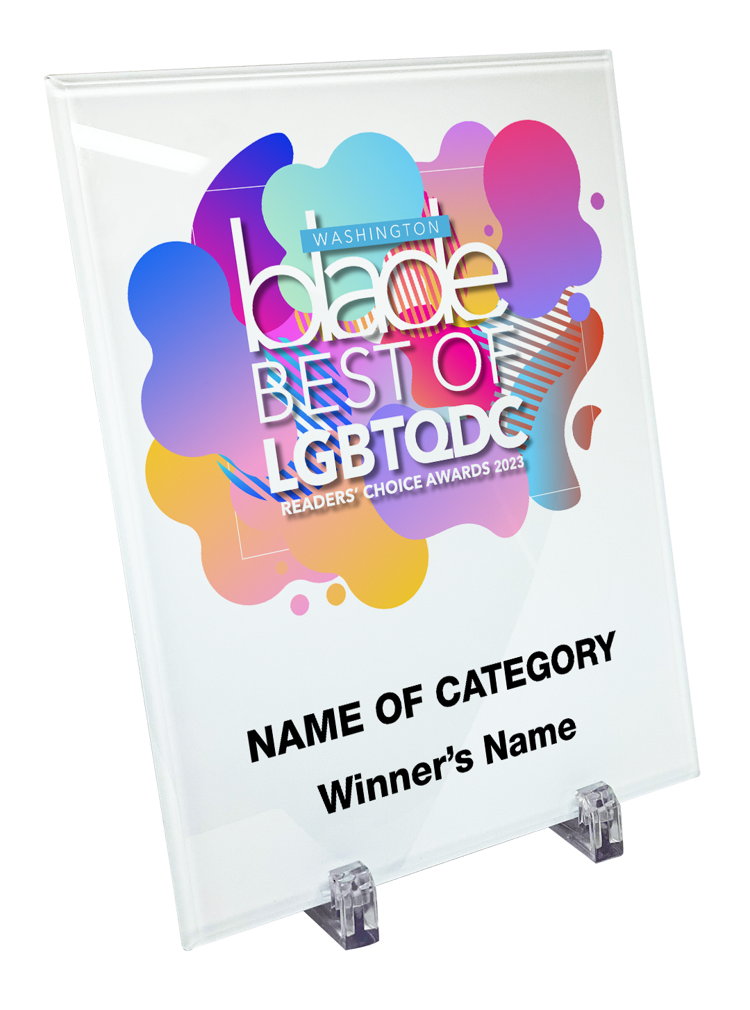 Washington Blade Best of LGBTQ DC Award - Crystal Glass Plaque