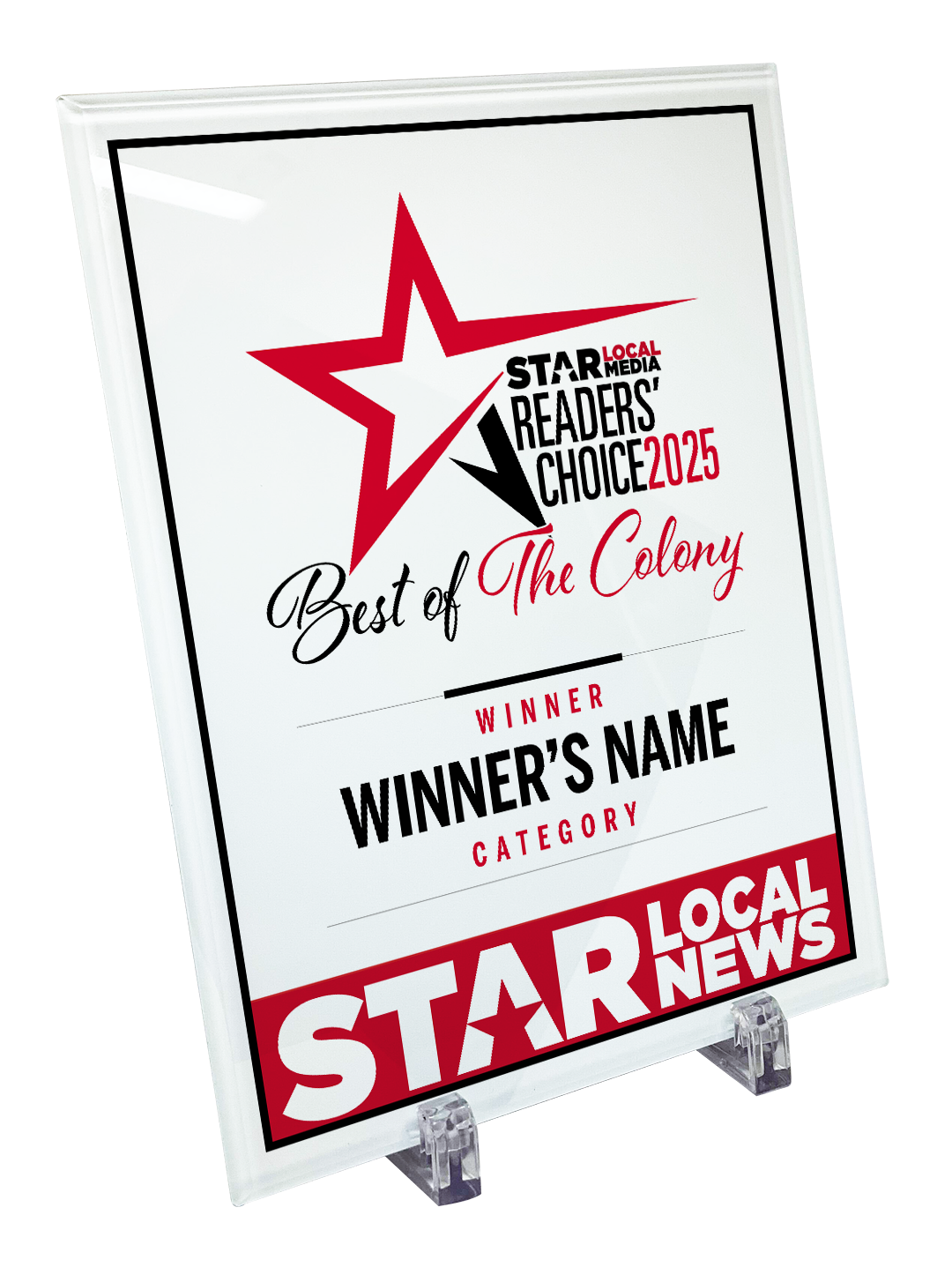 Star Local Media - Best of The Colony - Crystal Glass