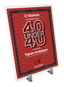 425 Business Magazine 40 Under 40 Awards - Crystal Glass