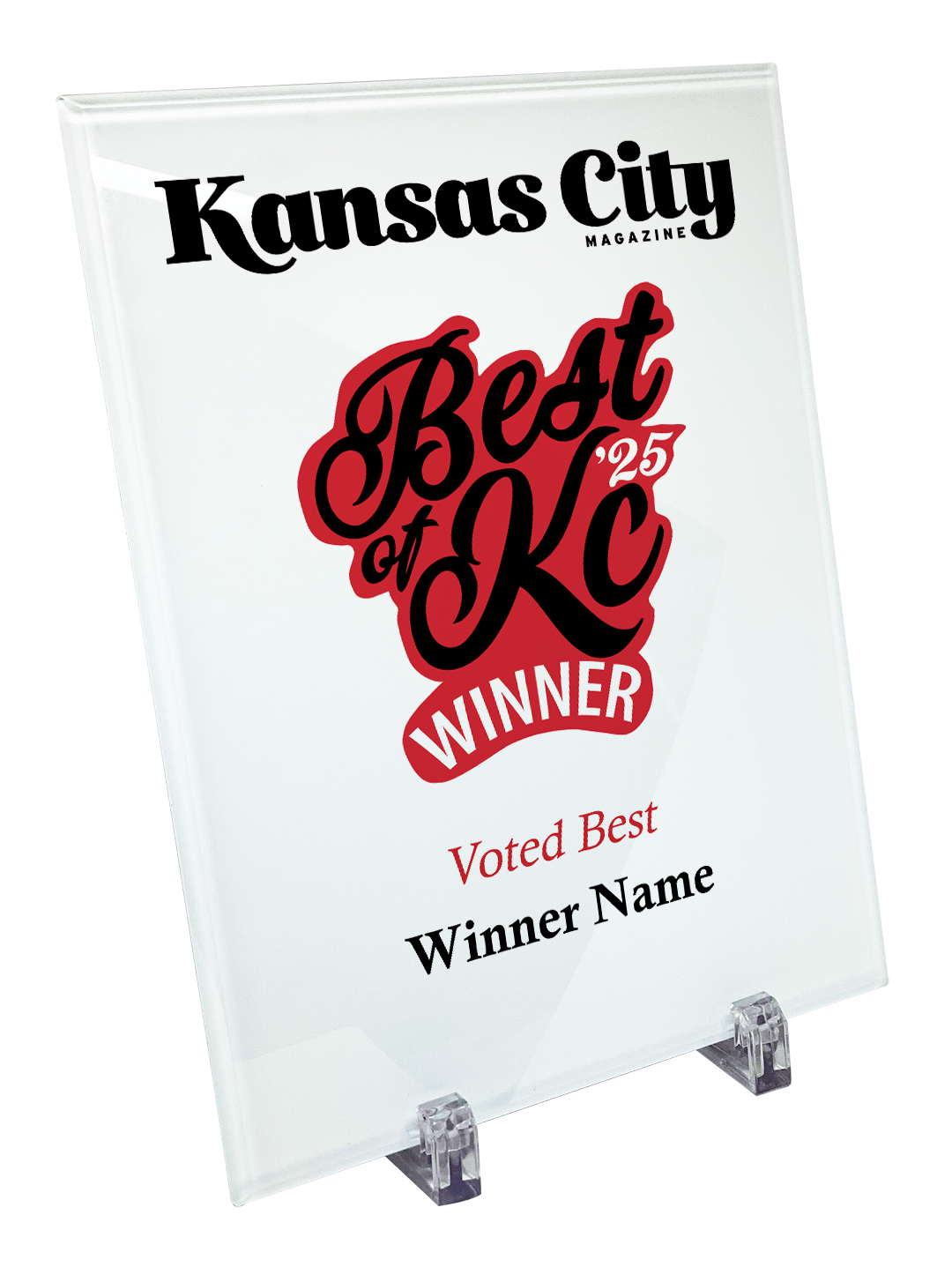 "Best of KC" Award Plaque - Glass