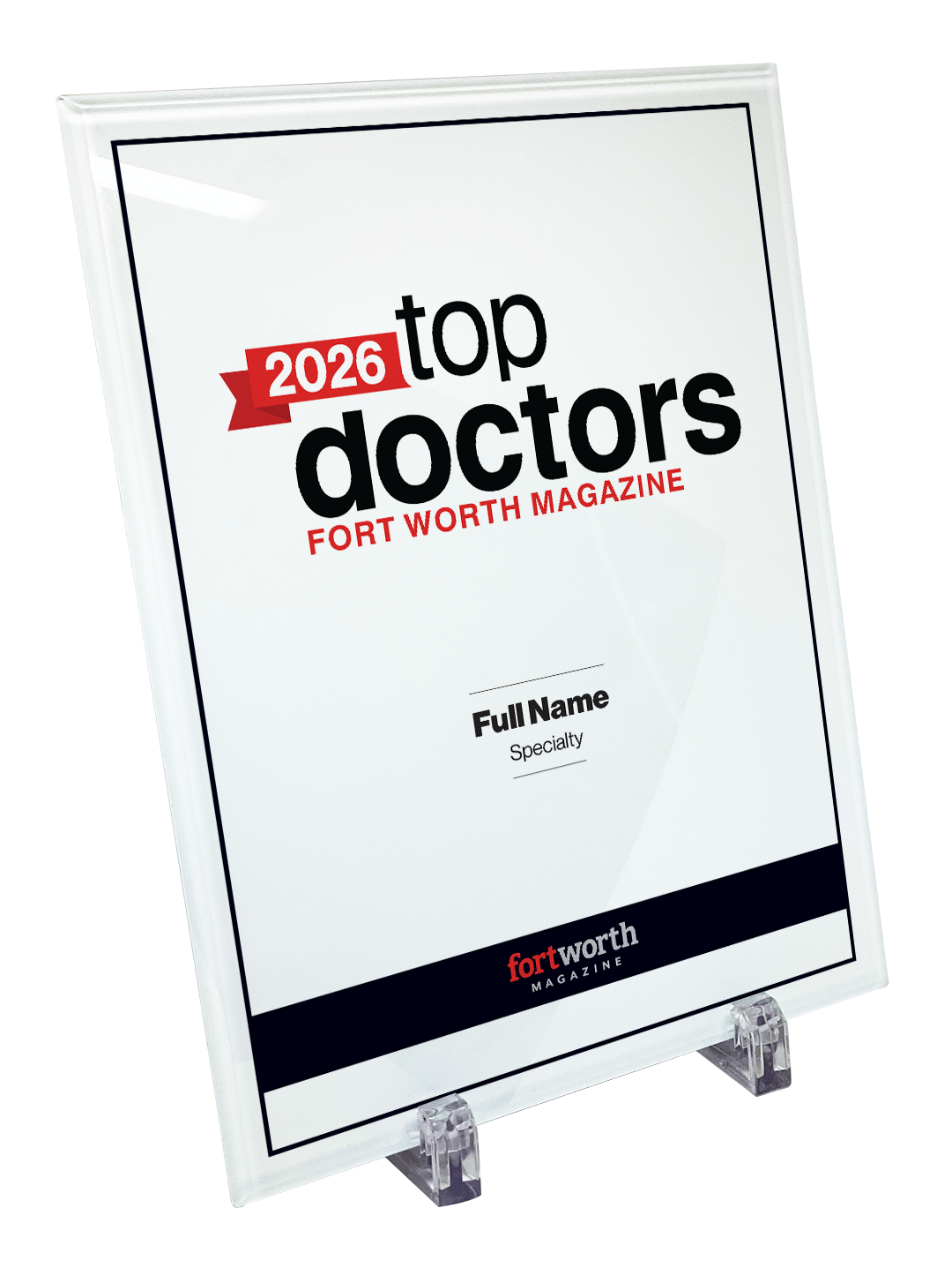 Fort Worth Magazine Top Doctor Crystal Plaque - Award