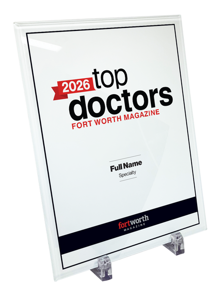 Fort Worth Magazine Top Doctor Crystal Plaque - Award