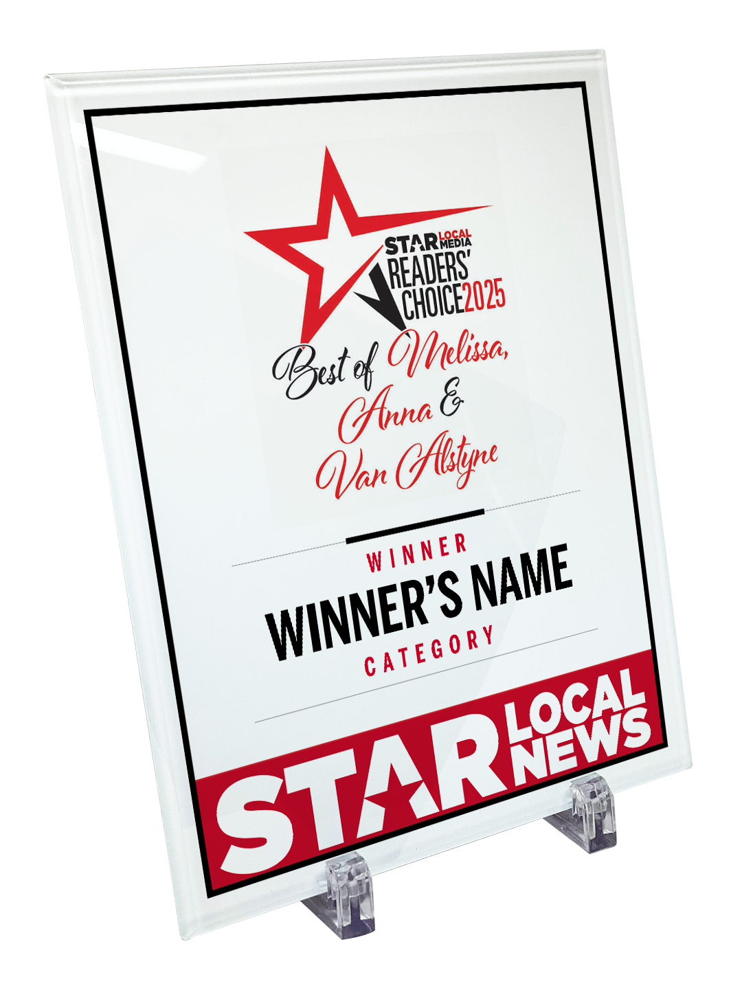 Star Local Media - Best of Melissa, Anna & Van Alstyne - Crystal Glass