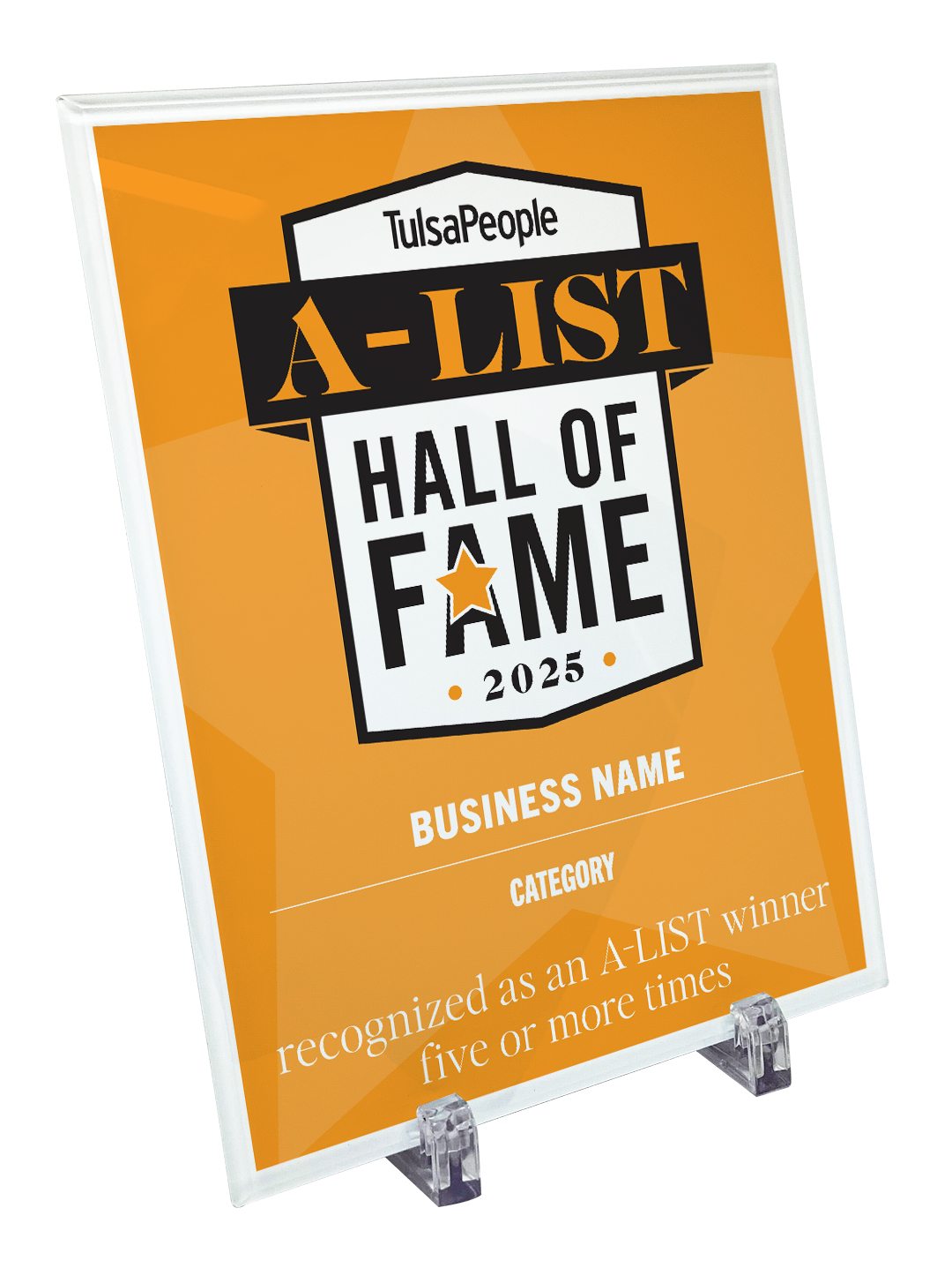TulsaPeople - A-List Hall of Fame - Crystal Glass