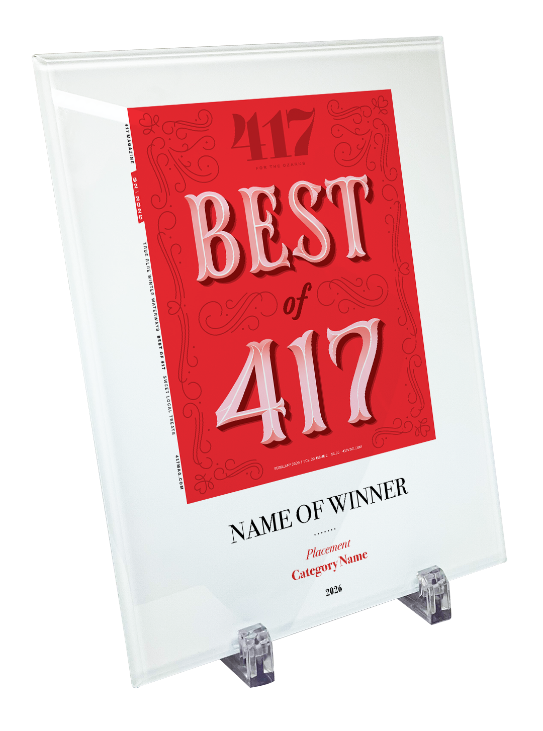 417 Magazine Best of 417 Award Crystal Glass