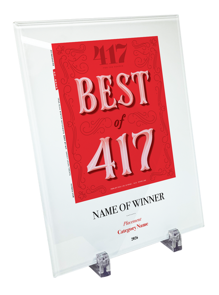 417 Magazine Best of 417 Award Crystal Glass