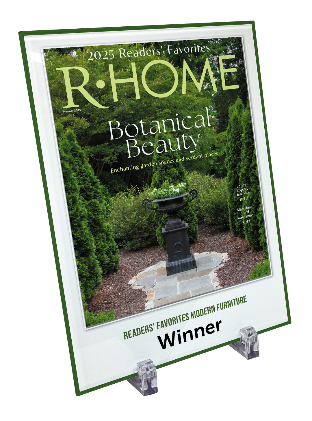 R-Home "Readers' Favorites" Cover Award Glass Plaque