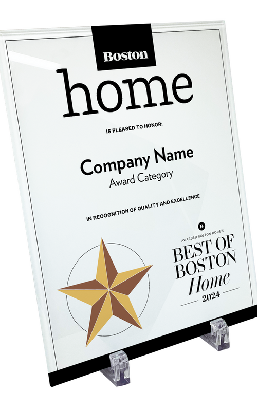 "Best of Boston Home" Award Plaque - Glass