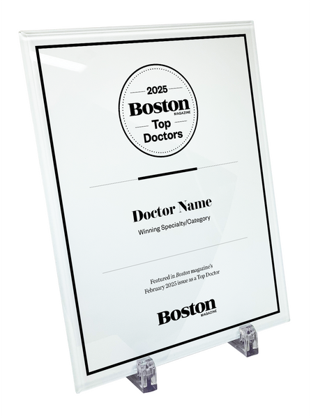 Boston Magazine Top Doctors Logo Award Plaque - Glass