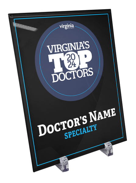 VA Business Top Doctors Award Plaque - Crystal Glass