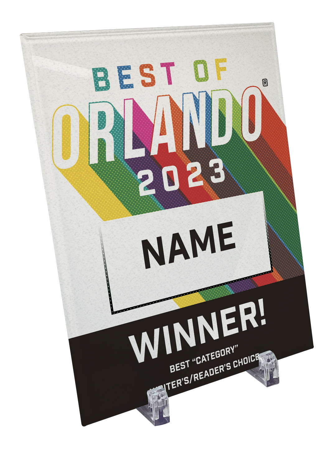 "Best of Orlando" Award Plaque - Glass