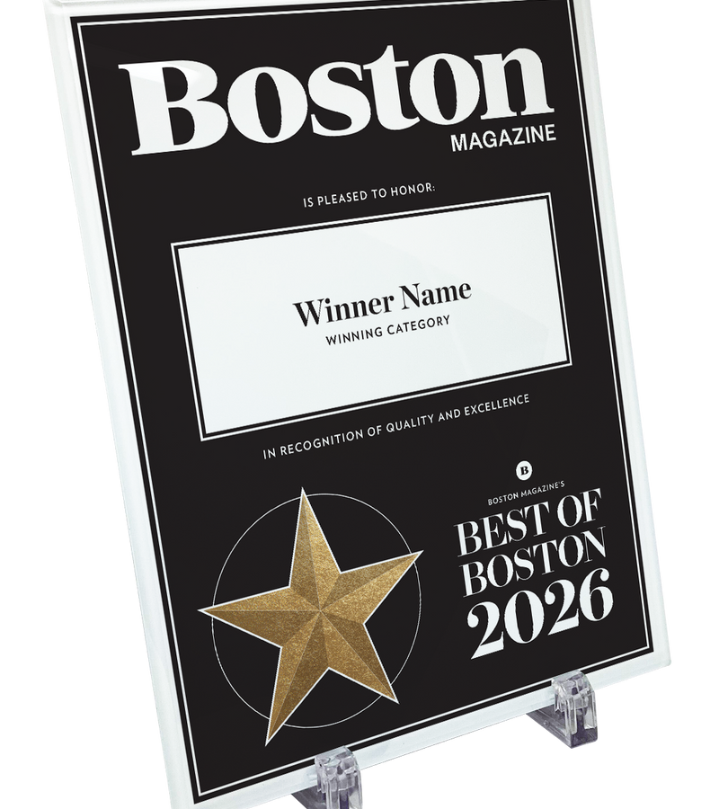 Best of Boston Magazine Award Plaque - Glass