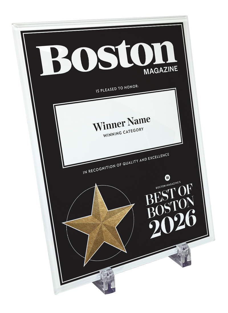 Best of Boston Magazine Award Plaque - Glass