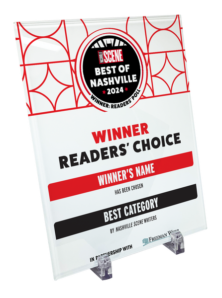 "Best of Nashville" Award Plaque | Crystal Glass