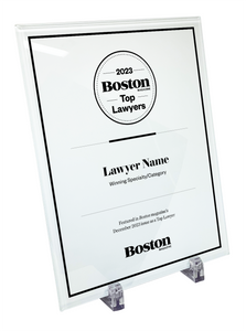 Boston Magazine Top Lawyers - Glass Plaque