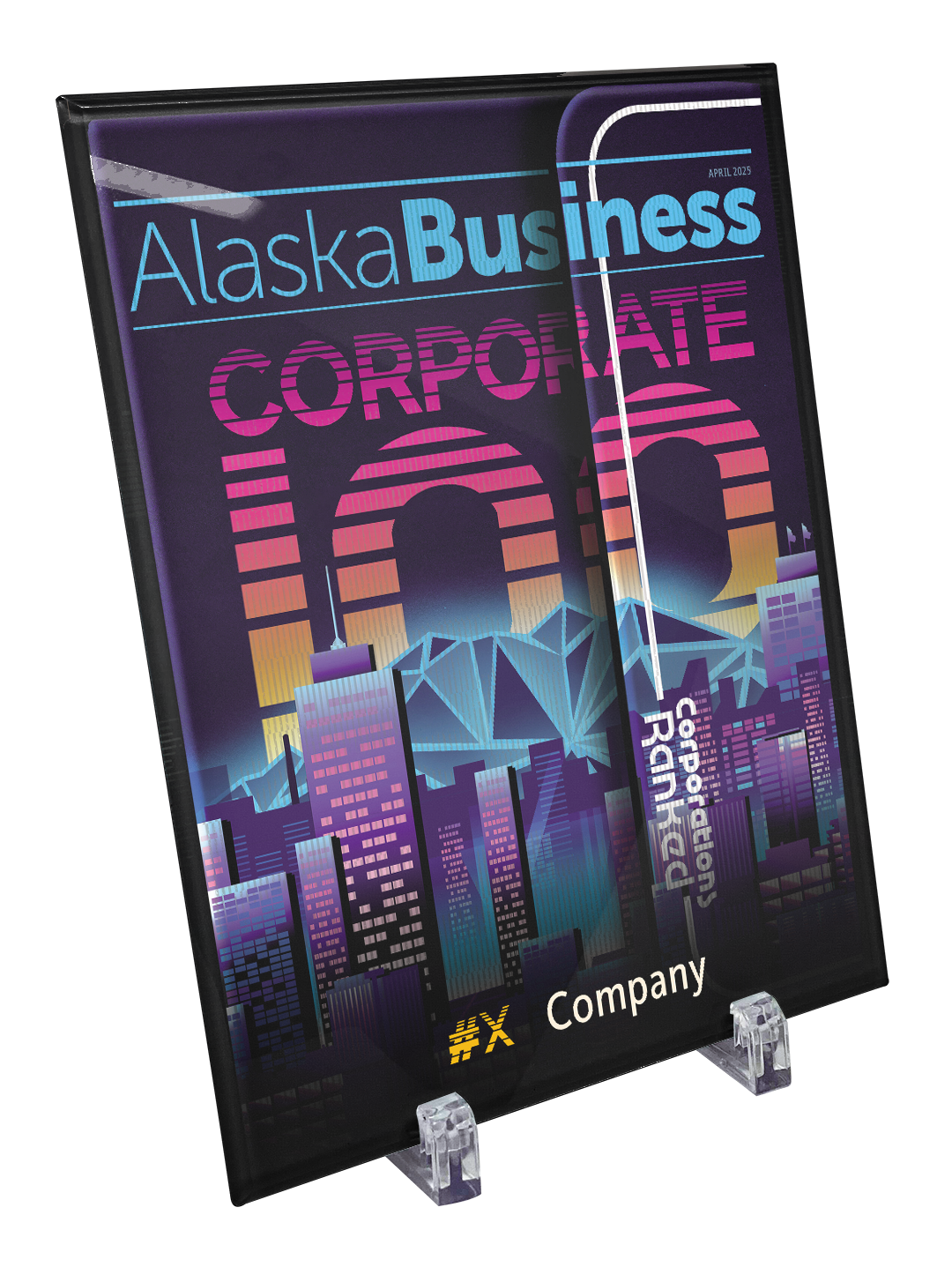 Commemorative Corporate 100 Award Crystal Plaque