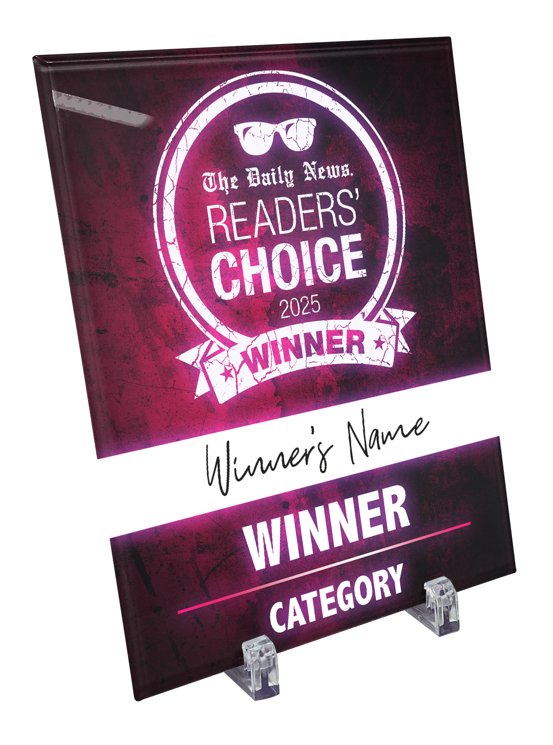 GC The Daily News - Readers' Choice Award - Crystal Glass Plaque