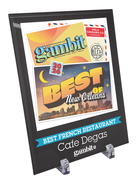 Gambit "Best of New Orleans" Award Plaque - Crystal Glass