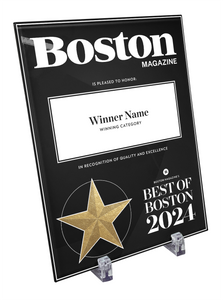 Best of Boston Magazine Award Plaque - Glass