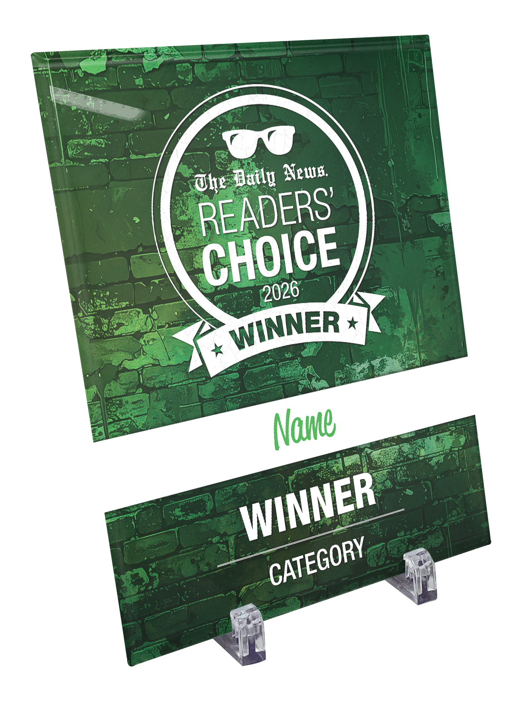 GC The Daily News - Readers' Choice Award - Crystal Glass Plaque