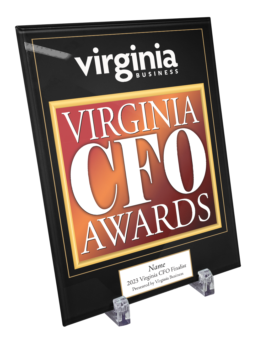 Virginia CFO Award Glass Cover Plaque