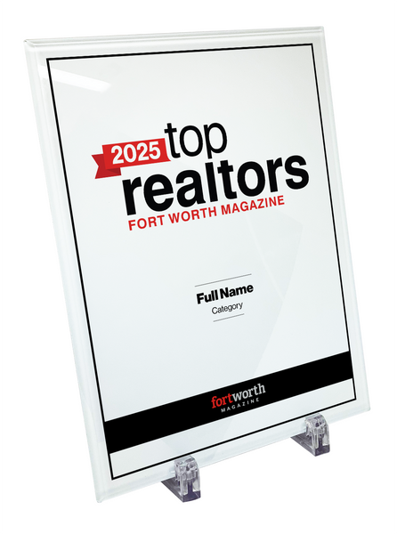 Fort Worth Magazine Top Realtor Crystal Plaque - Award