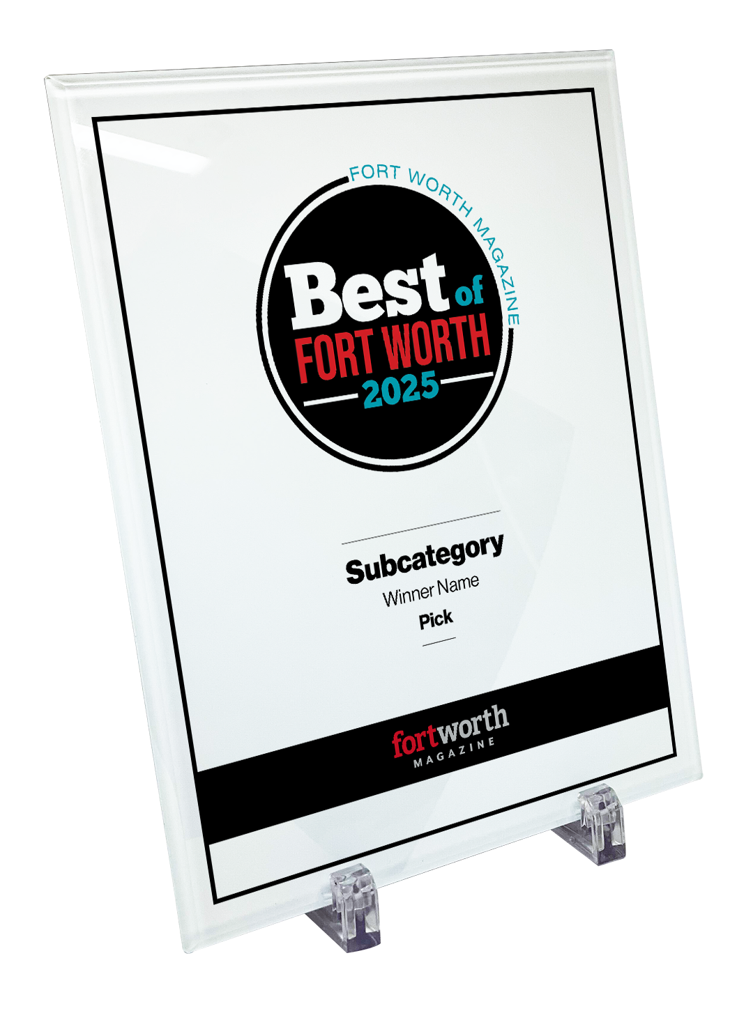 Fort Worth Magazine Best Of Crystal Plaque - Award
