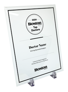 Boston Magazine Top Doctors Logo Award Plaque - Crystal