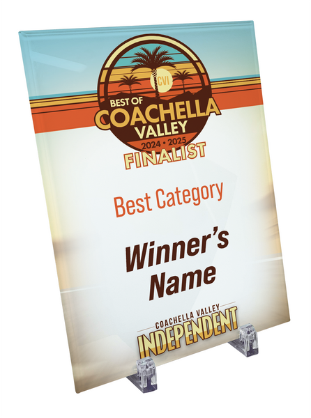 "Best of Coachella Valley" Award Plaque - Glass