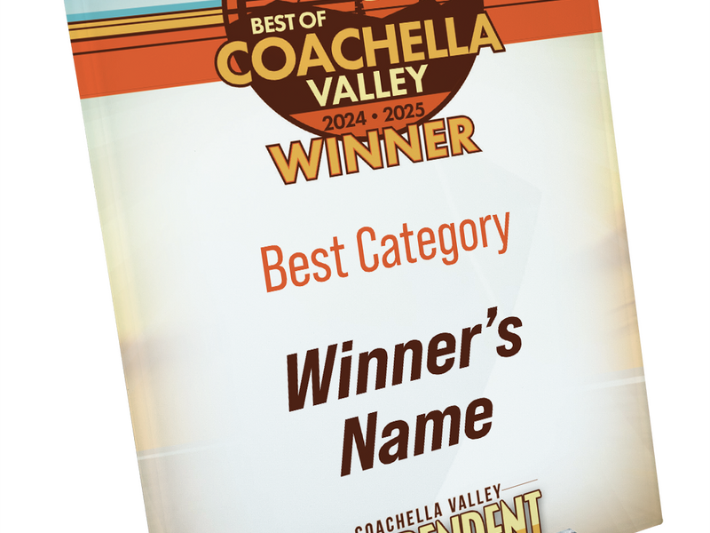 "Best of Coachella Valley" Award Plaque - Glass