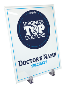 VA Business Top Doctors Award Plaque - Crystal Glass