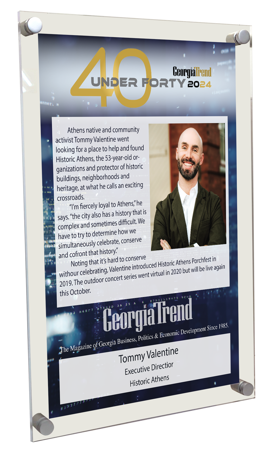 Georgia Trend: 40 Under 40 - Acrylic Standoff Plaque