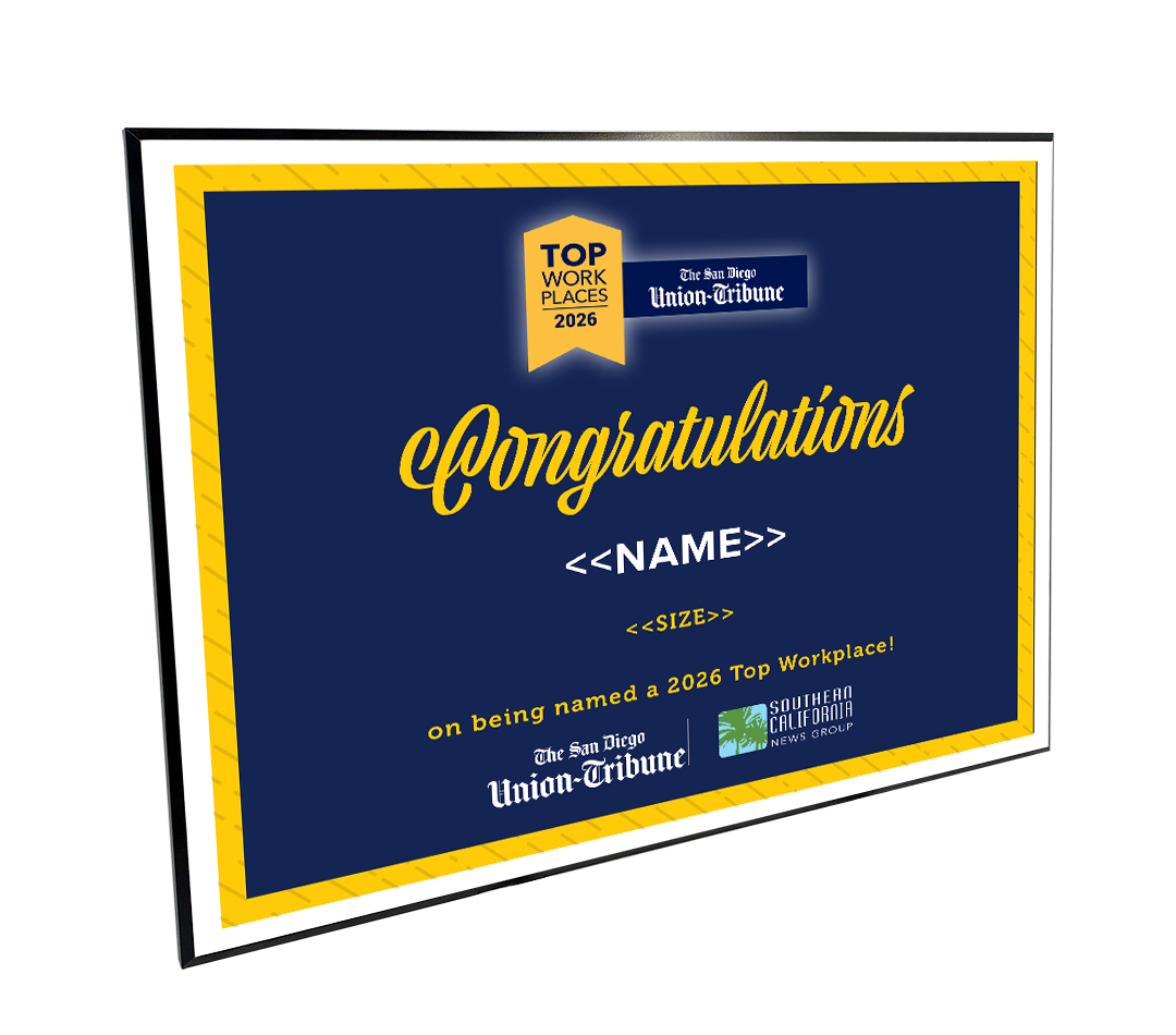 Top Work Places San Diego - Modern Hardi-plaque