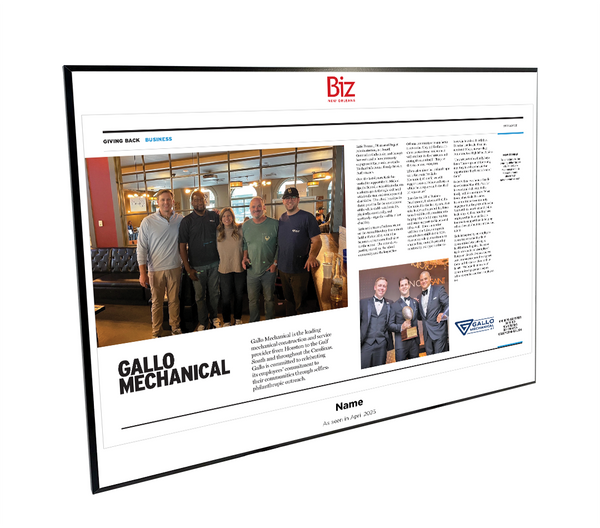 Biz New Orleans - Profile Features - Plaques