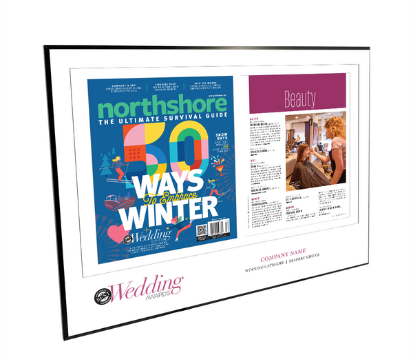 Northshore Magazine - As Seen In Best of Northshore Weddings - Modern Wooden Plaque