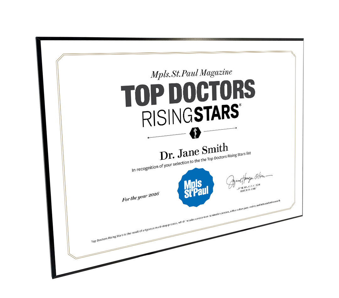 Mpls St. Paul - Top Doctors Rising Stars Awards - Plaques