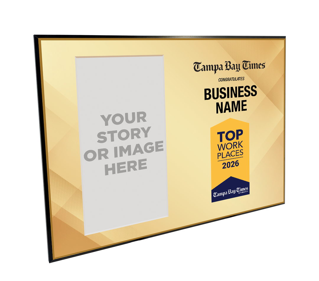 Tampa Bay Times Top Workplaces Award - Modern Hardi-plaque