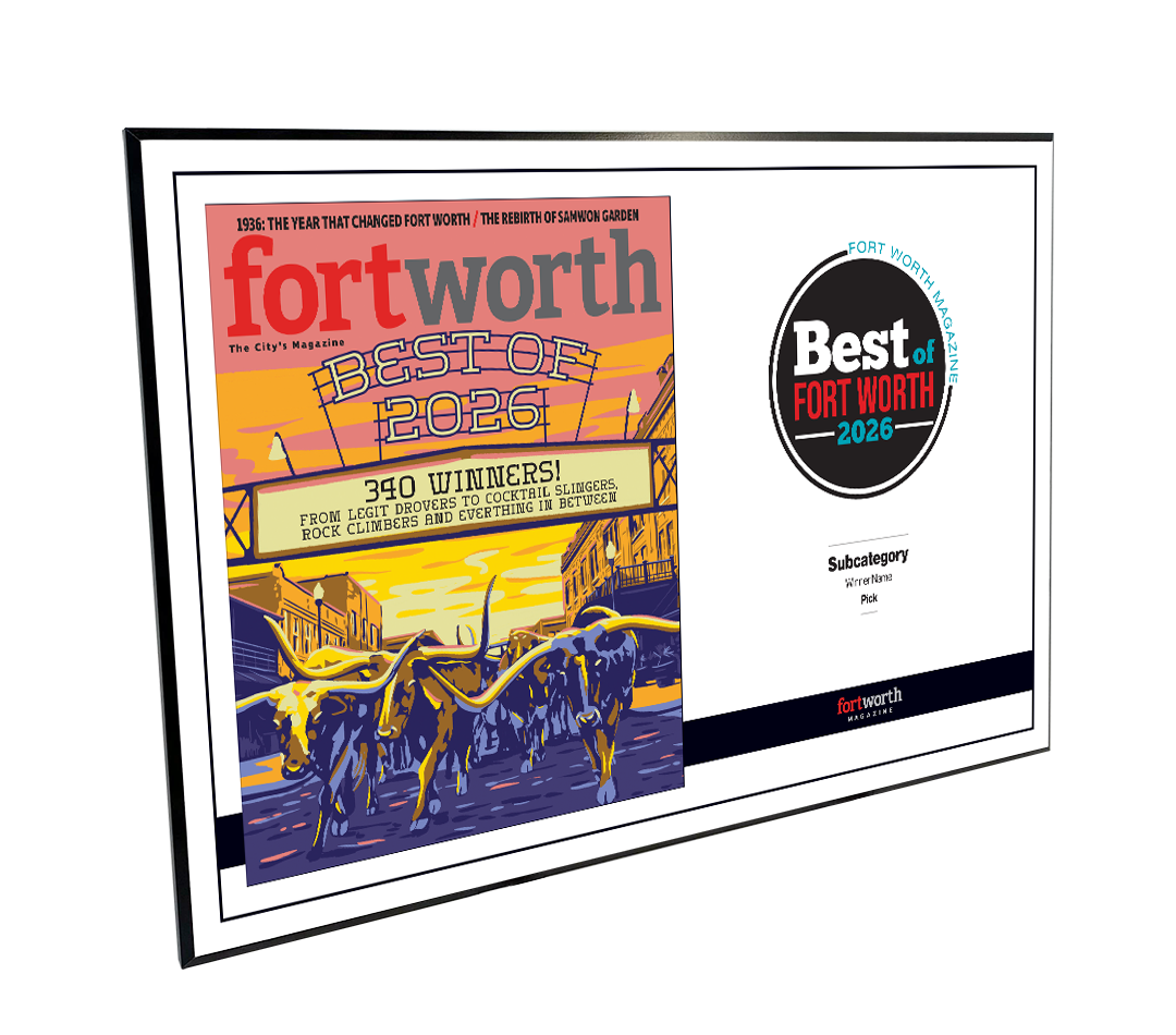 Fort Worth Magazine Best Of- Melamine Plaque - Cover & Award