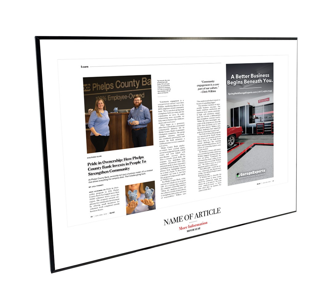 Biz 417 Article & Cover Spread Melamine Plaques