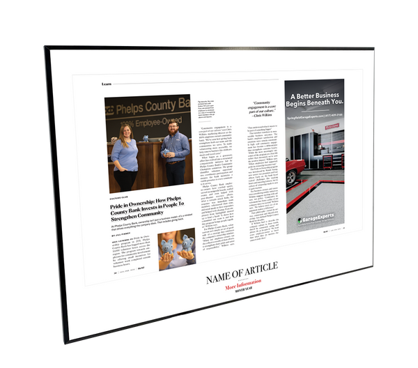 Biz 417 Article & Cover Spread Melamine Plaques